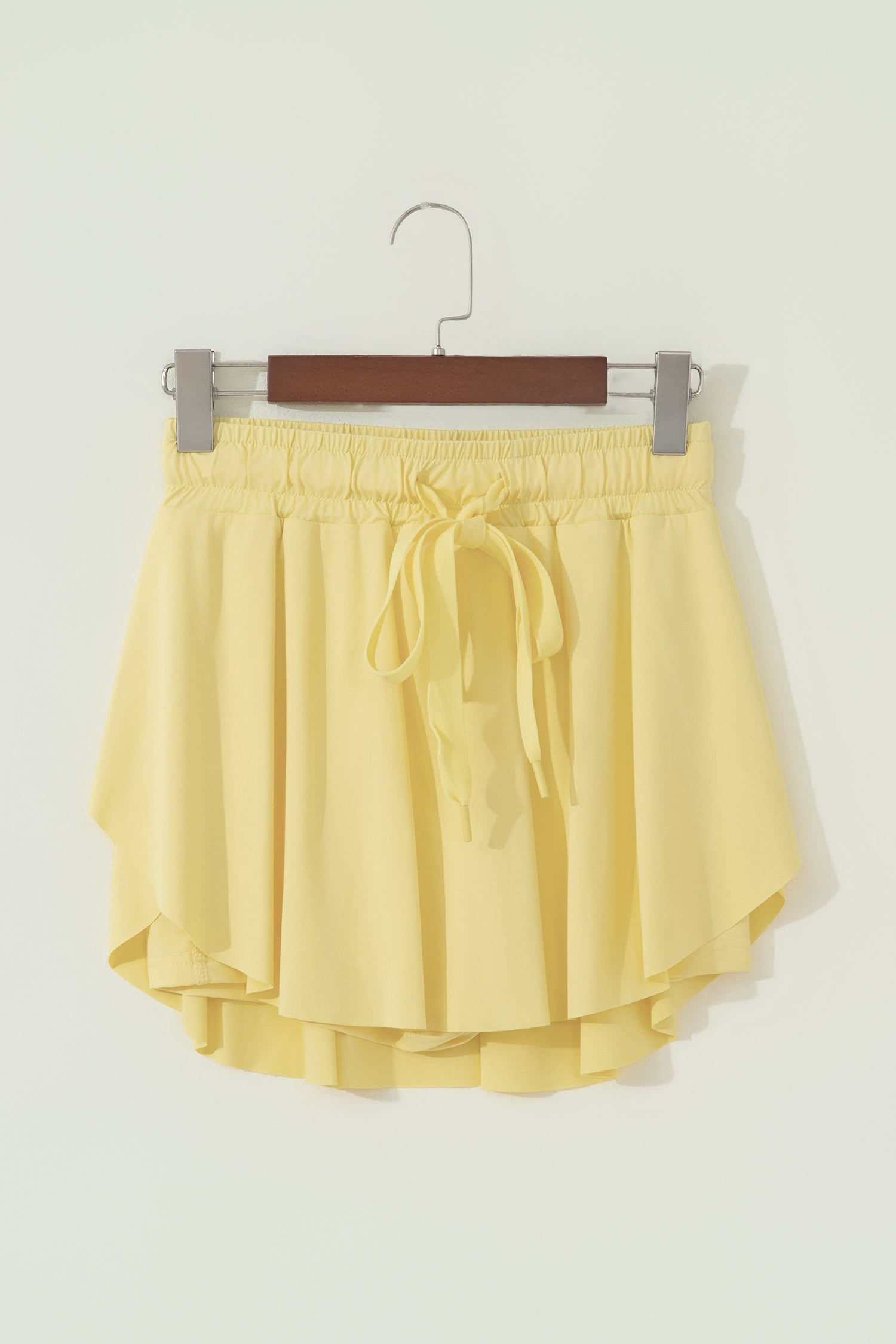 Black Drawstring Elastic Waistband Lined Tennis Skorts