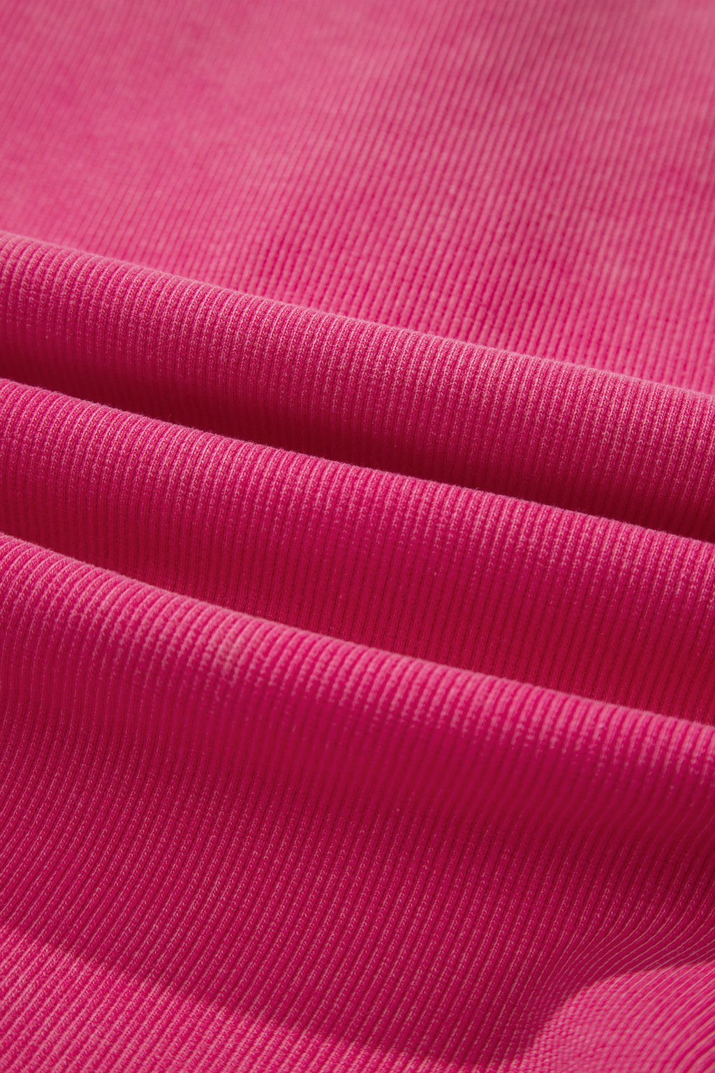 Bright Pink Vintage Distressed Ribbed Mineral Wash Tank Top
