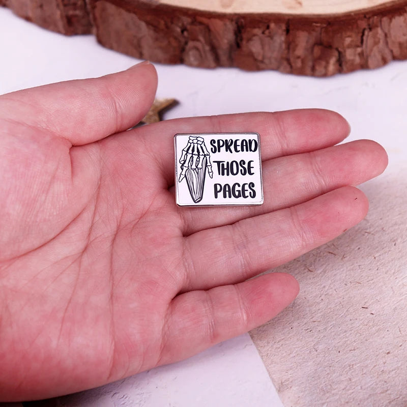 Spread Those Pages Enamel Pin Dark Romance Badge Reading Book Lover Bookworm Bookish Gift Collect