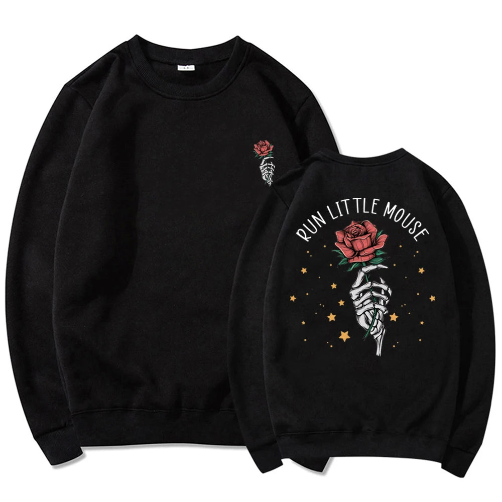 Run Little Mouse Sweatshirt Haunting Adeline Sweatshirt Women Graphic Hoodies Long Sleeve Dark Romance Pullover Book Lover Gift