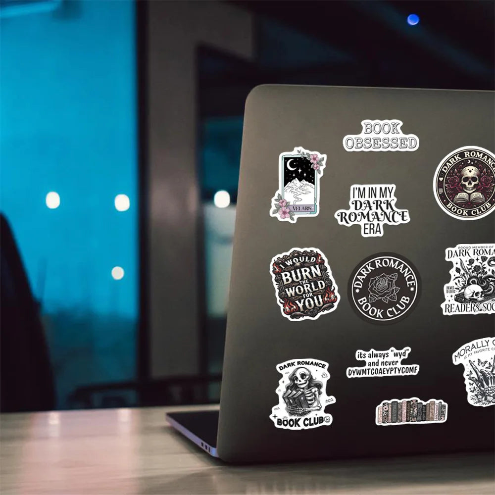 50Pcs Cartoon Dark Romance Reader Stickers Gothic Aesthetic Decals DIY Stationery Laptop Cool Waterproof Stickers