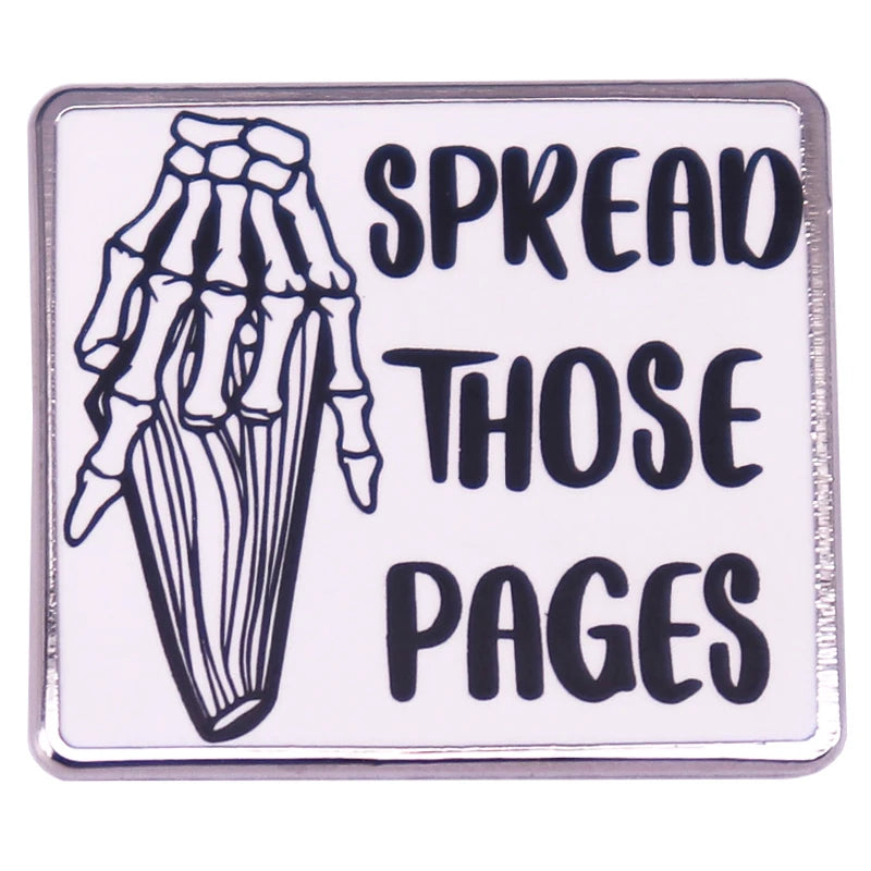 Spread Those Pages Enamel Pin Dark Romance Badge Reading Book Lover Bookworm Bookish Gift Collect