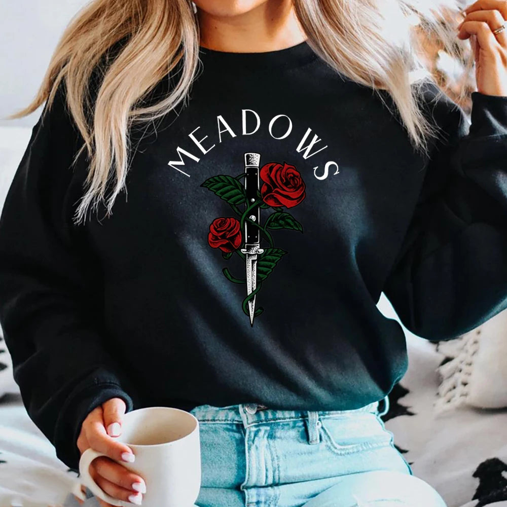 Zade Meadows Sweatshirt Run Little Mouse Hoodie Haunting Adeline Sweater Retro Dark Romance Jumper Unisex Book Lover Sweatshirts