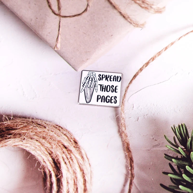 Spread Those Pages Enamel Pin Dark Romance Badge Reading Book Lover Bookworm Bookish Gift Collect