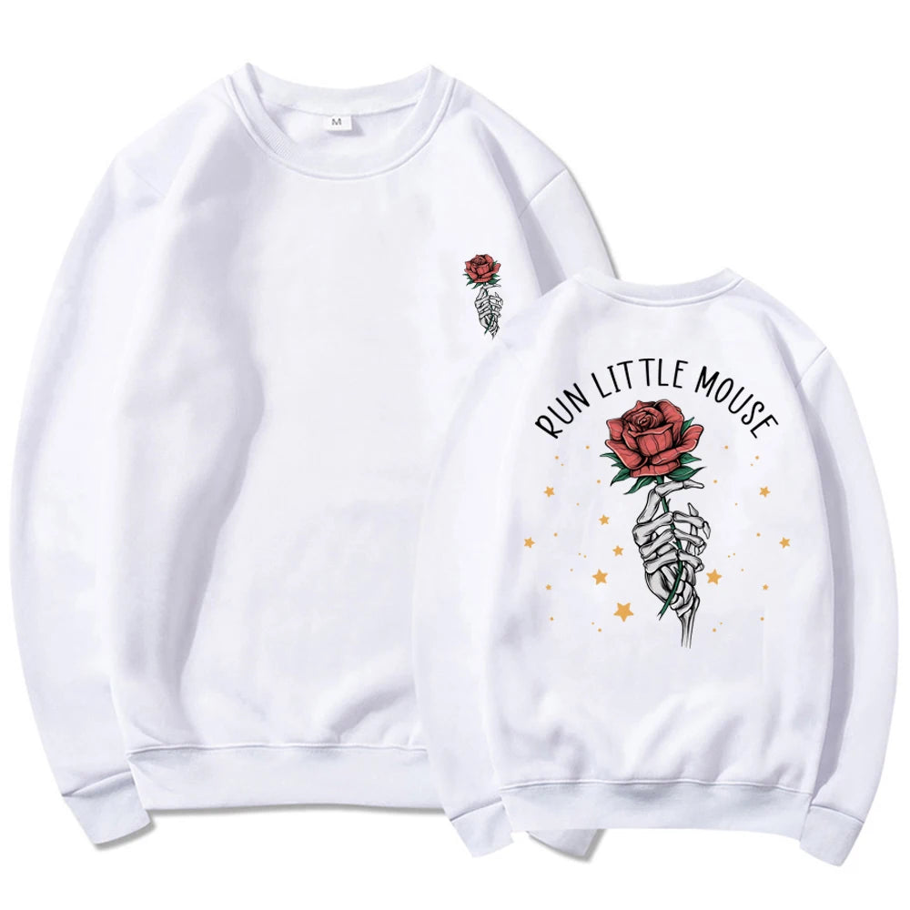 Run Little Mouse Sweatshirt Haunting Adeline Sweatshirt Women Graphic Hoodies Long Sleeve Dark Romance Pullover Book Lover Gift