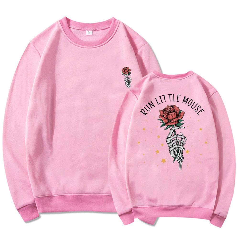 Run Little Mouse Sweatshirt Haunting Adeline Sweatshirt Women Graphic Hoodies Long Sleeve Dark Romance Pullover Book Lover Gift