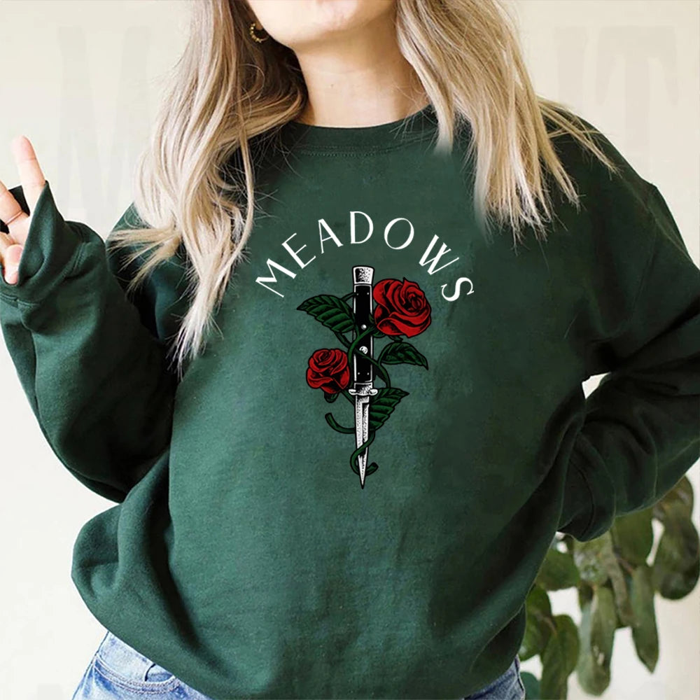 Zade Meadows Sweatshirt Run Little Mouse Hoodie Haunting Adeline Sweater Retro Dark Romance Jumper Unisex Book Lover Sweatshirts
