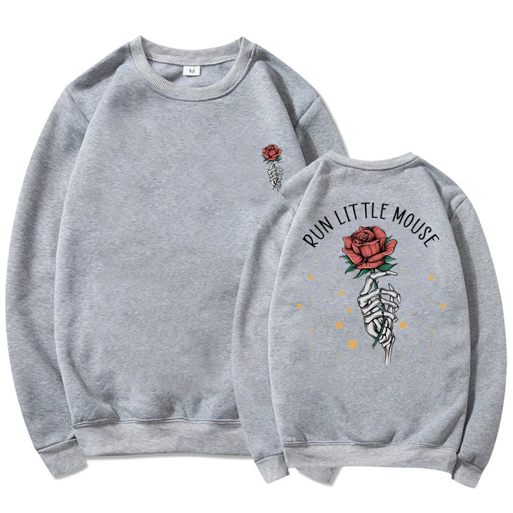 Run Little Mouse Sweatshirt Haunting Adeline Sweatshirt Women Graphic Hoodies Long Sleeve Dark Romance Pullover Book Lover Gift