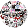 50pcs Dark Romance Reader Stickers For Laptop Luggage Skateboard Scrapbook Notebook Diary Stickers Aesthetic Graffiti Decals