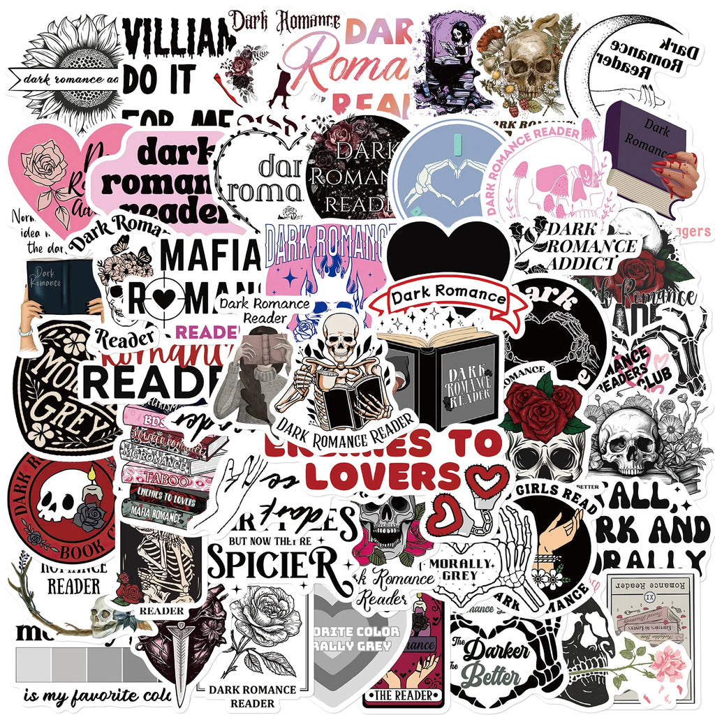 50pcs Dark Romance Reader Stickers For Laptop Luggage Skateboard Scrapbook Notebook Diary Stickers Aesthetic Graffiti Decals