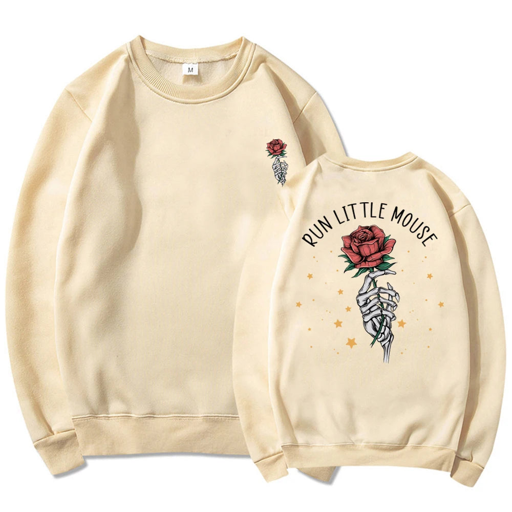 Run Little Mouse Sweatshirt Haunting Adeline Sweatshirt Women Graphic Hoodies Long Sleeve Dark Romance Pullover Book Lover Gift