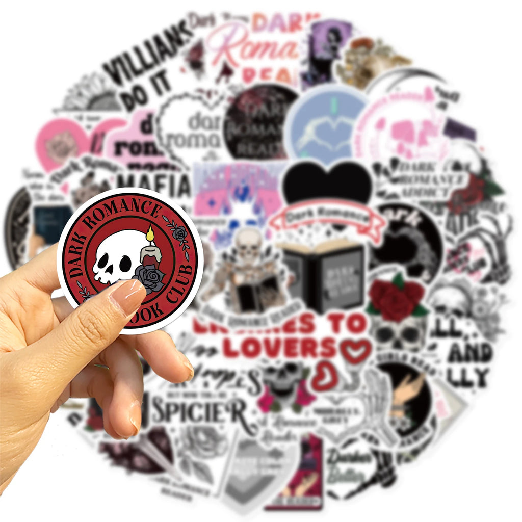50pcs Dark Romance Reader Stickers For Laptop Luggage Skateboard Scrapbook Notebook Diary Stickers Aesthetic Graffiti Decals