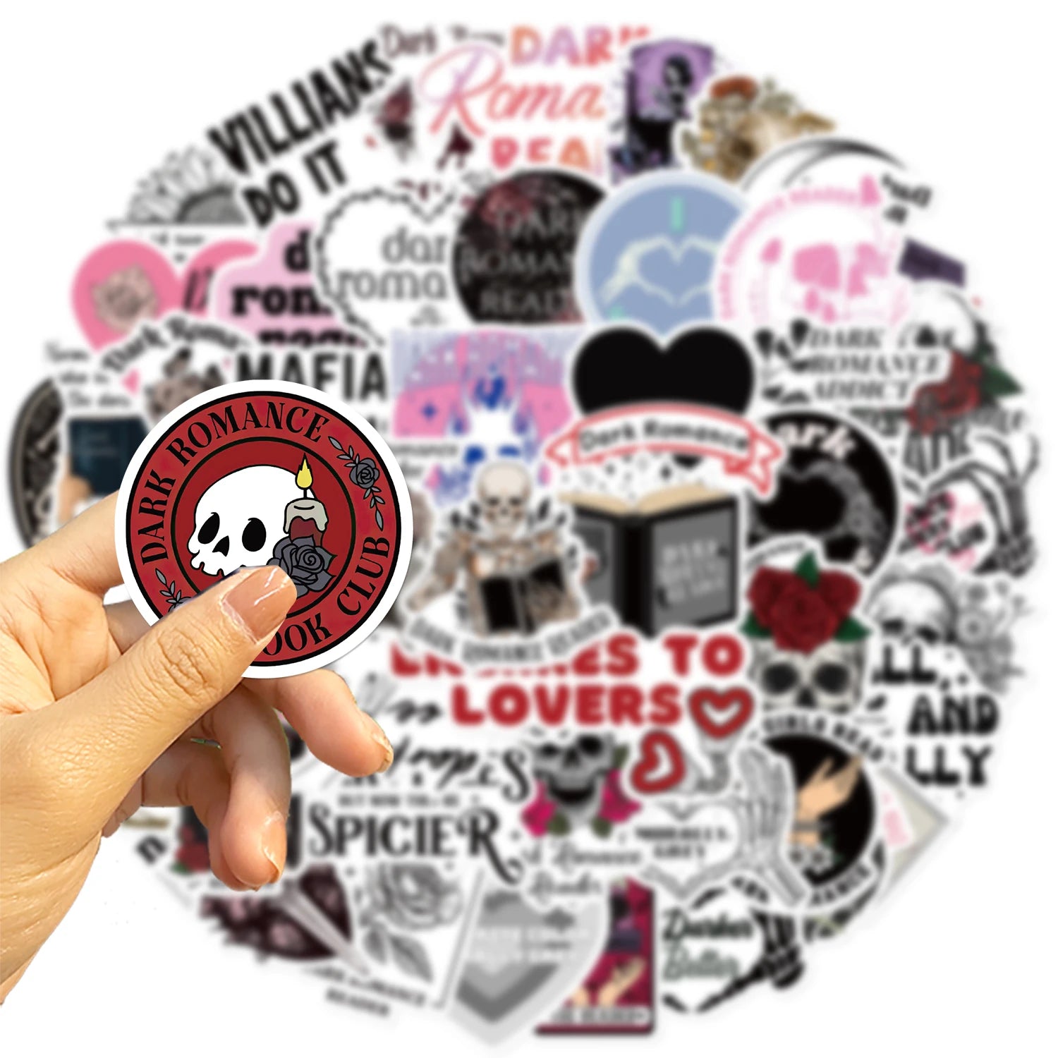 50pcs Dark Romance Reader Stickers For Laptop Luggage Skateboard Scrapbook Notebook Diary Stickers Aesthetic Graffiti Decals