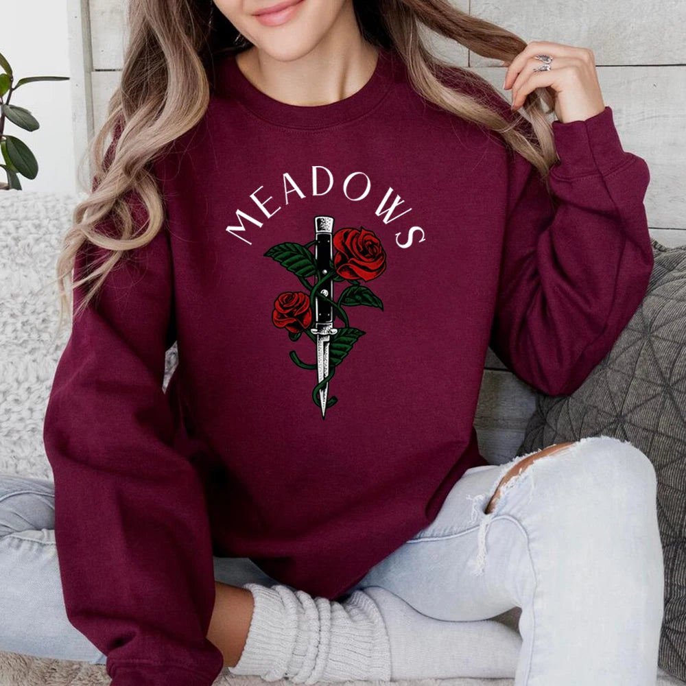 Zade Meadows Sweatshirt Run Little Mouse Hoodie Haunting Adeline Sweater Retro Dark Romance Jumper Unisex Book Lover Sweatshirts