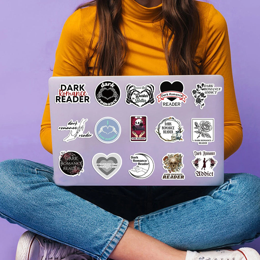 50pcs Dark Romance Reader Stickers For Laptop Luggage Skateboard Scrapbook Notebook Diary Stickers Aesthetic Graffiti Decals