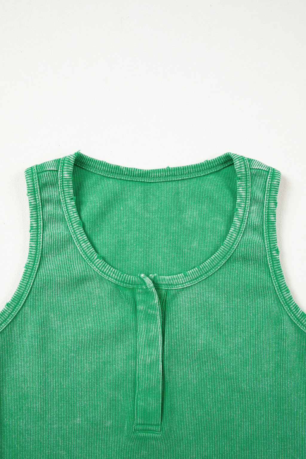 Bright Pink Vintage Distressed Ribbed Mineral Wash Tank Top