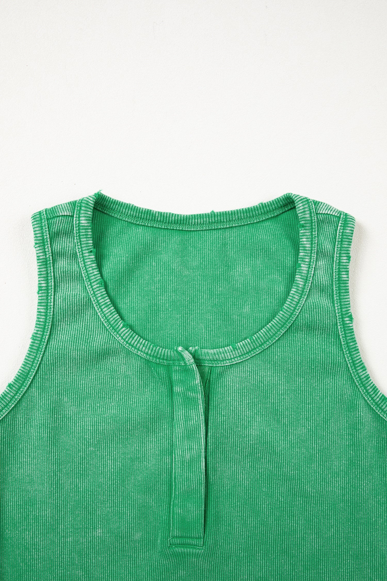 Bright Pink Vintage Distressed Ribbed Mineral Wash Tank Top