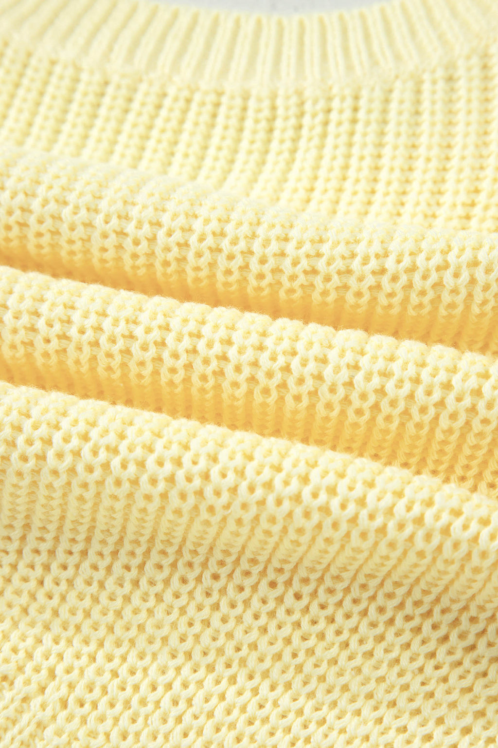 Yellow Cream Solid Color Cropped Knit Knot Back Cutout Sweater Tank