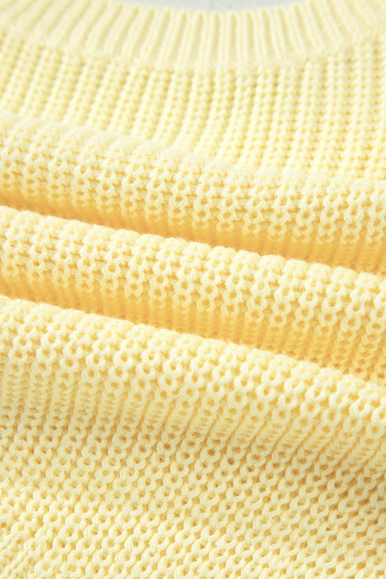 Yellow Cream Solid Color Cropped Knit Knot Back Cutout Sweater Tank
