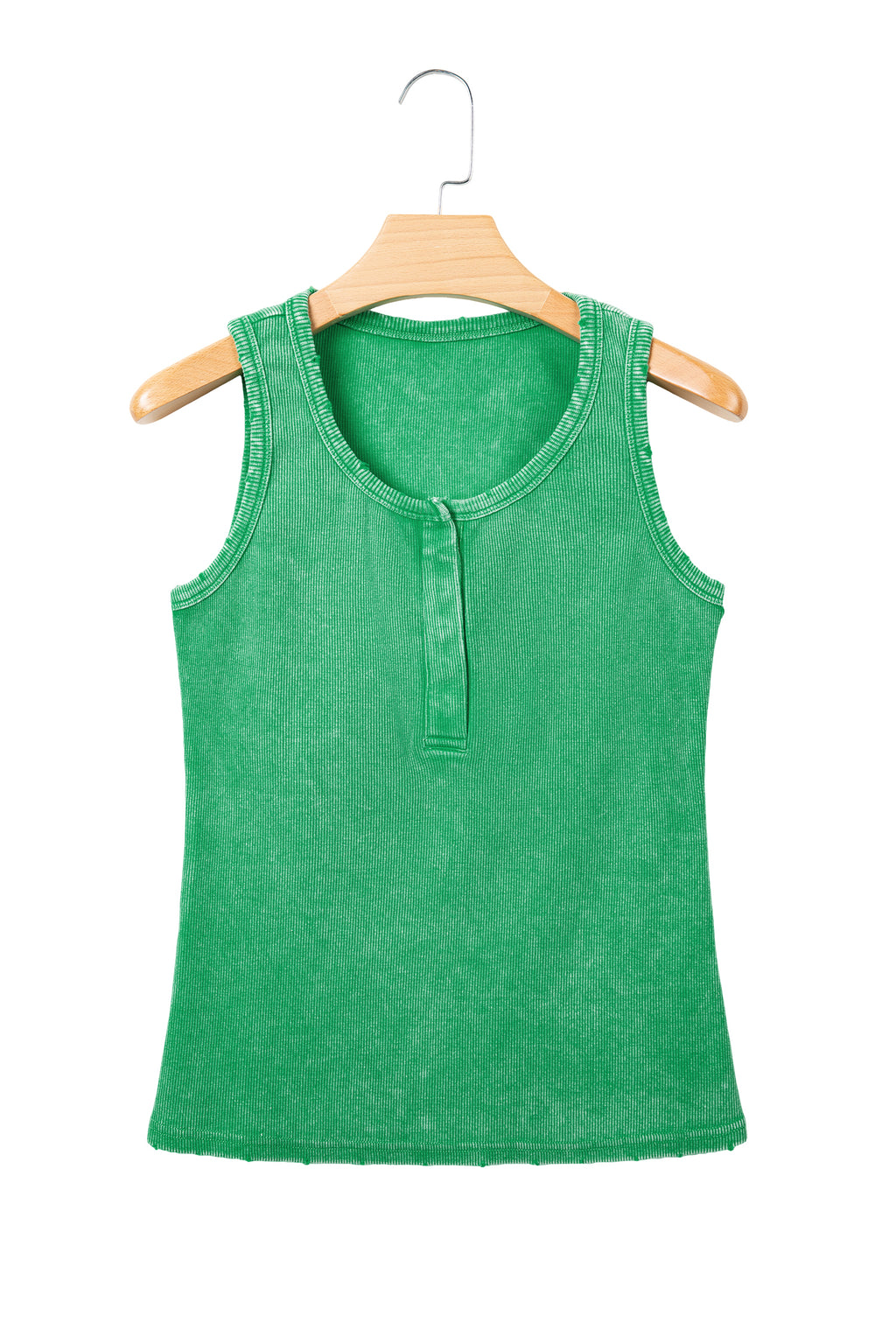 Bright Pink Vintage Distressed Ribbed Mineral Wash Tank Top