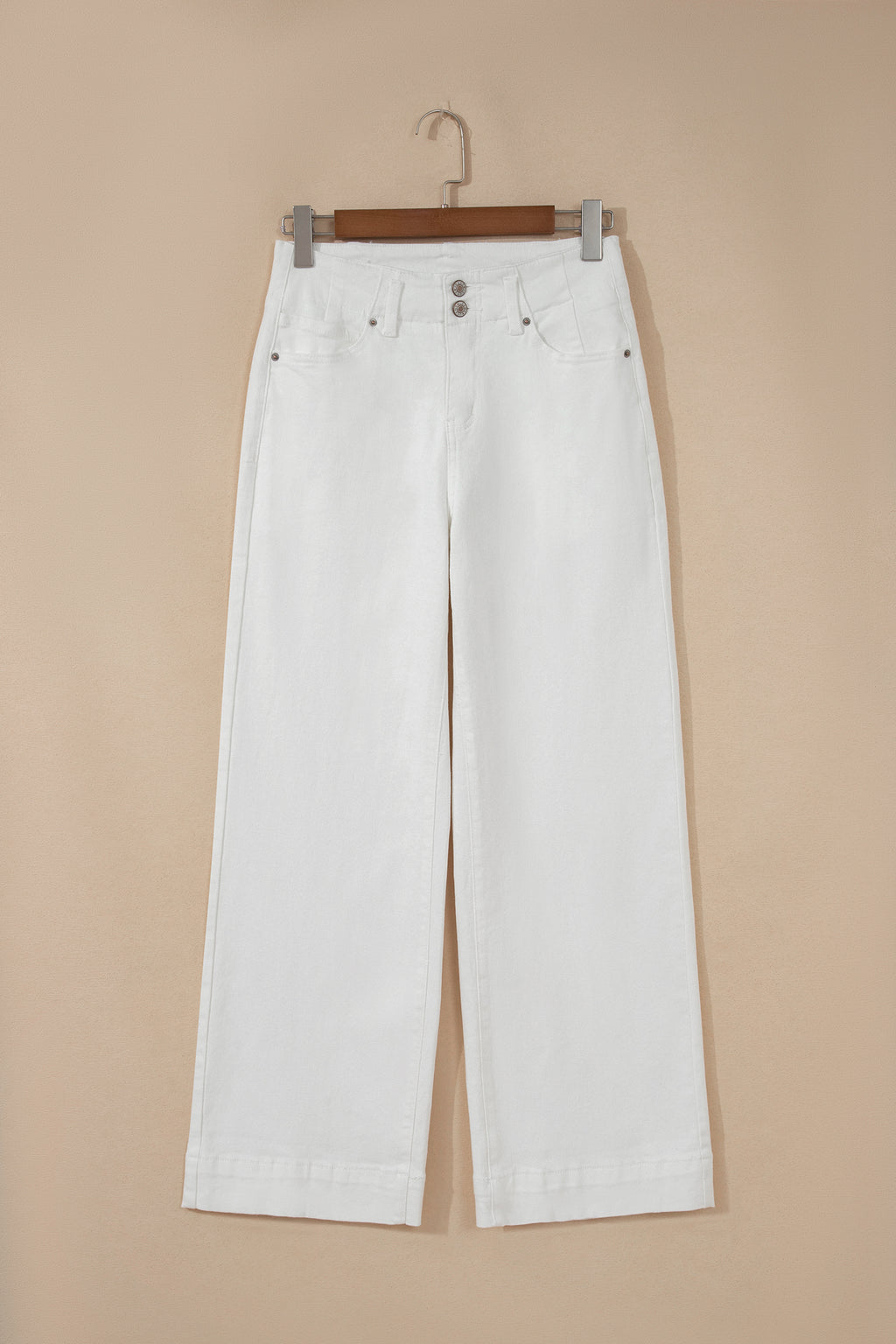 Black 2-Button High Waist Wide Leg Jeans