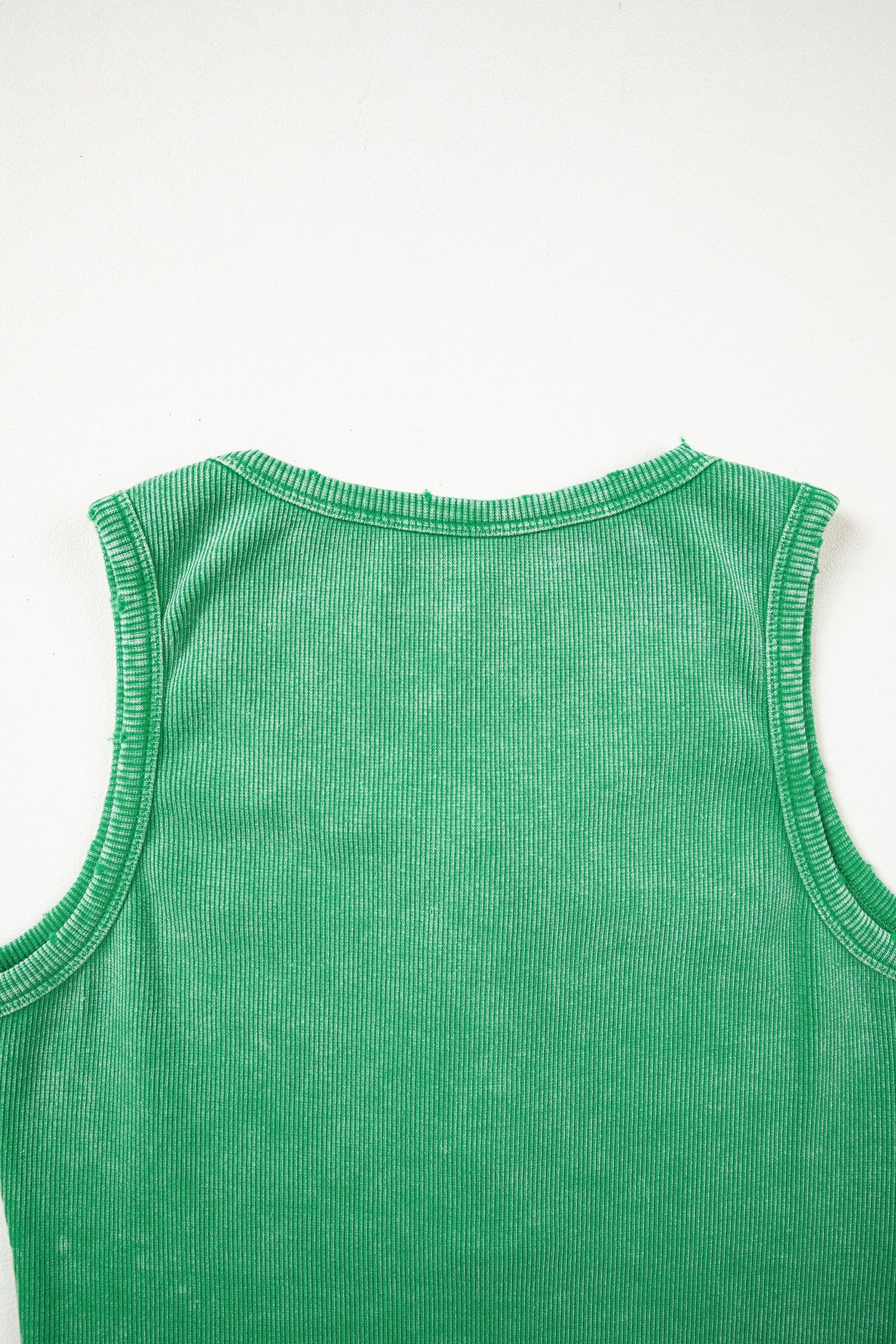 Bright Pink Vintage Distressed Ribbed Mineral Wash Tank Top