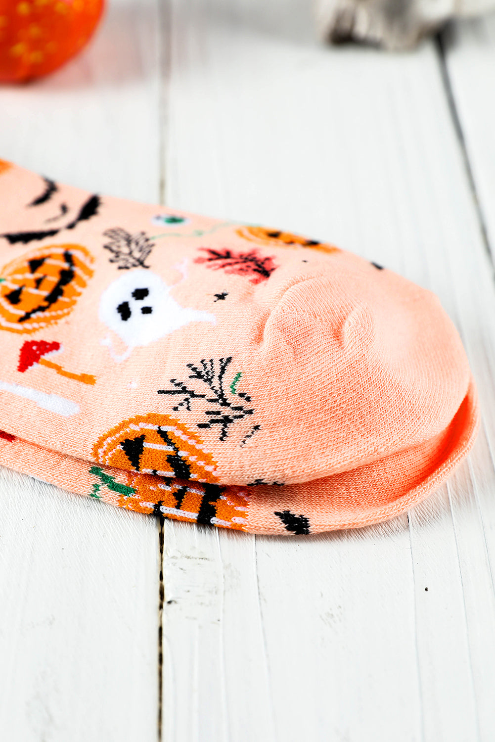 Black Spooky Season Halloween Element Print Socks